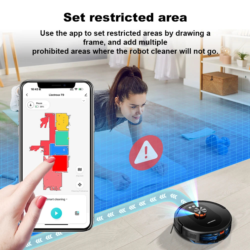 Liectroux T9 Robot Vacuum & Mop – 6500Pa LiDAR Mapping, Self-Empty Station, Dual-Band WiFi
