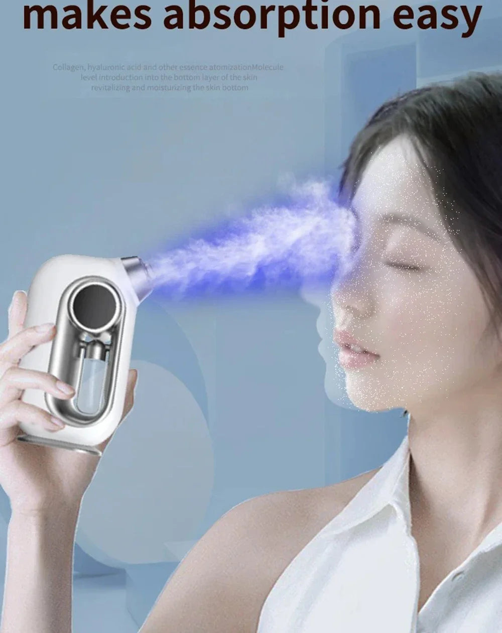 Vilnason ZYP-002 Hot & Cold Facial Steamer – Blue Light Nano Mist Oxygen Injector