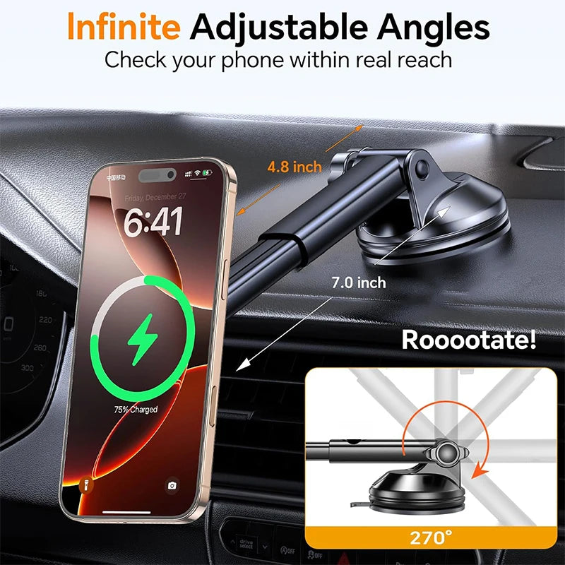30W Magnetic Wireless Car Charger with Cooling Fan – Qi Fast Charging for iPhone