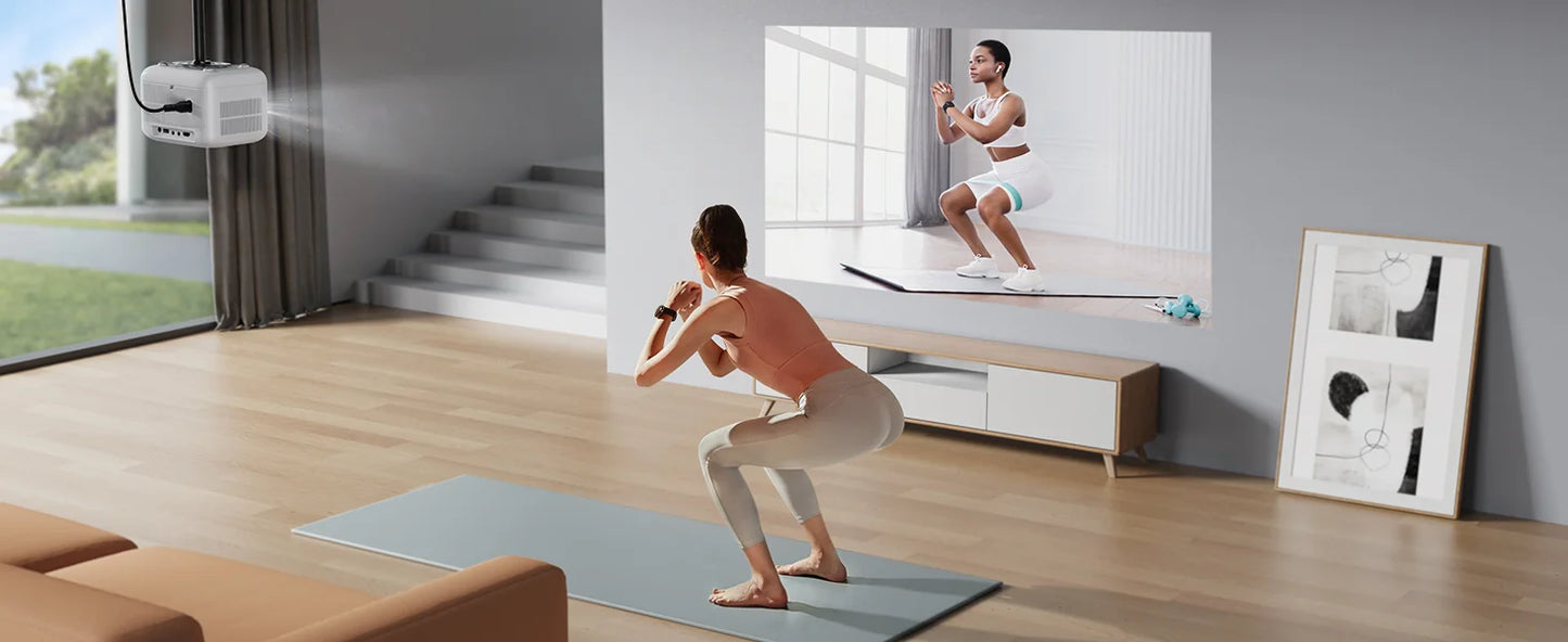 WiFi Bluetooth Projector – Auto Focus, Zoom, Outdoor Home Theater