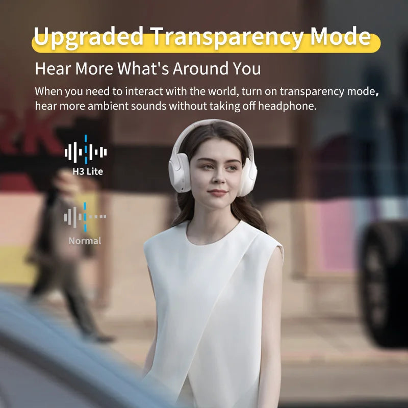H3 Lite ANC Wireless Headphones – 60H Battery, Bluetooth 5.3, Dual-Device