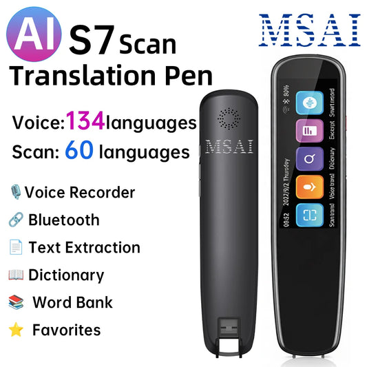 MSAI S7 Portable AI Translator – Text Scan, Voice Translation & Language Learning Tool