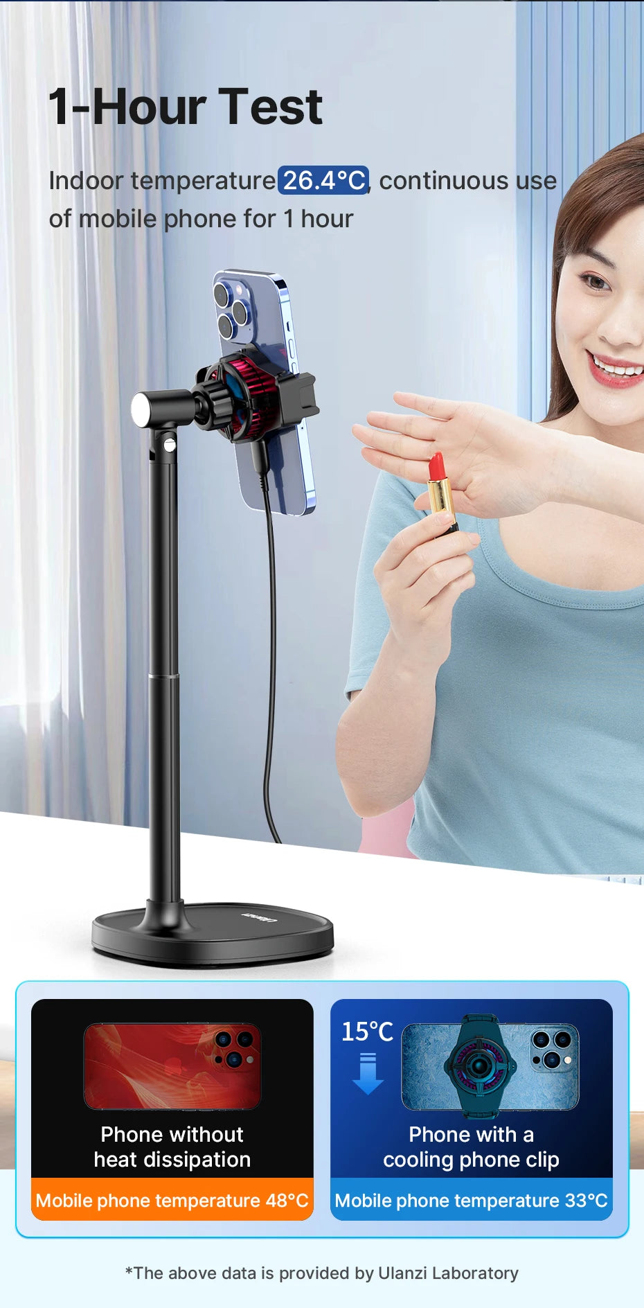 K-06 Livestreaming Phone Clip with Cooling Radiator – Smartphone Heat Control