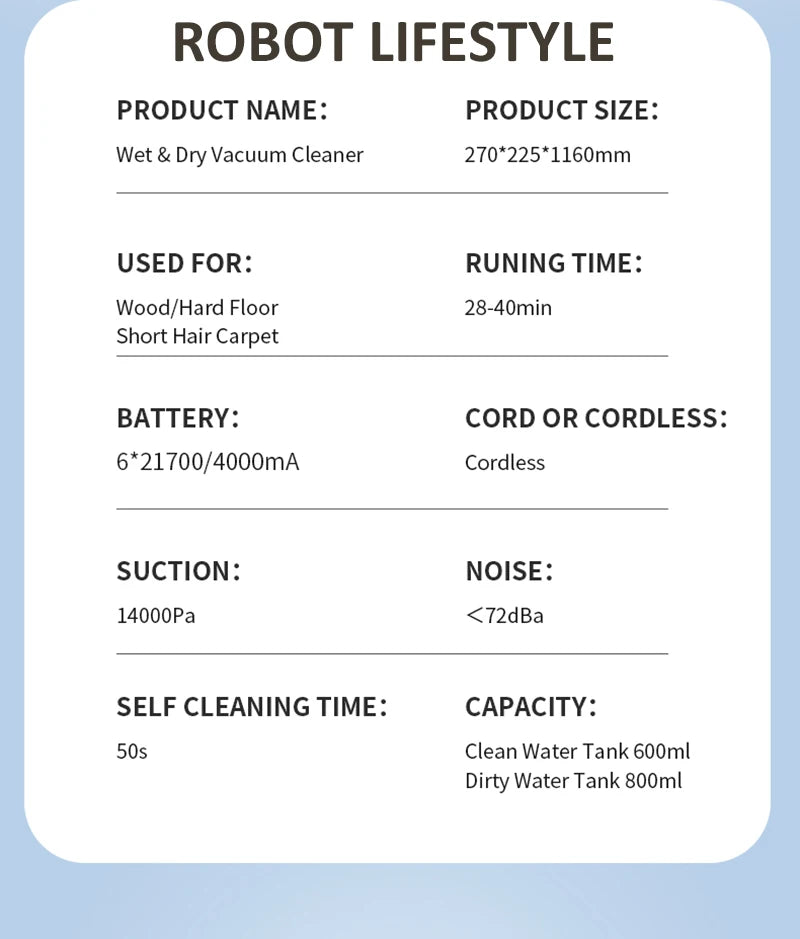 Robot Lifestyle RL9MAX 4-in-1 Steam Vacuum Cleaner – Wet Dry Cleaning, 14000Pa Suction