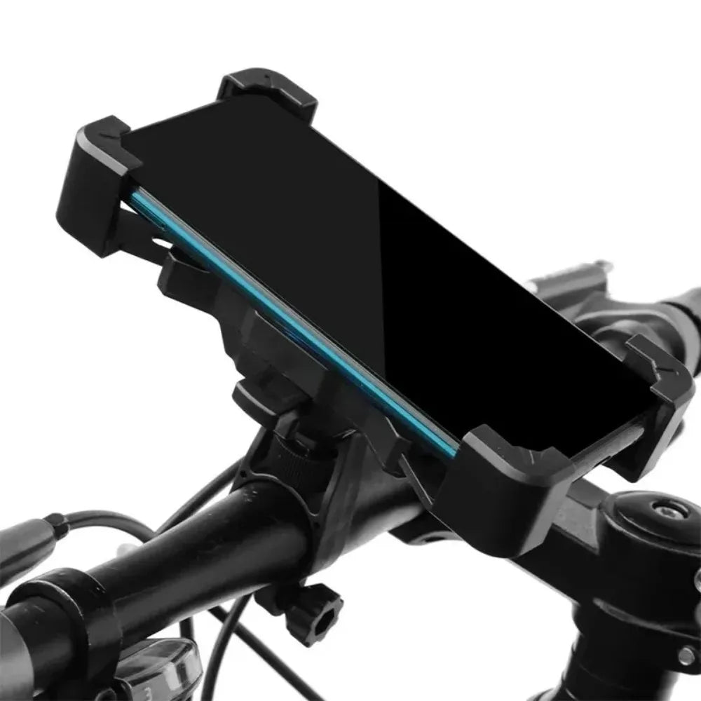 Universal Motorcycle & Bicycle Phone Holder – Secure Handlebar Mount (Black)