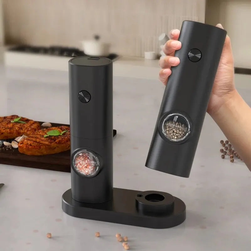 Automatic Gravity Pepper Grinder – LED Light Adjustable Coarseness Battery Operated