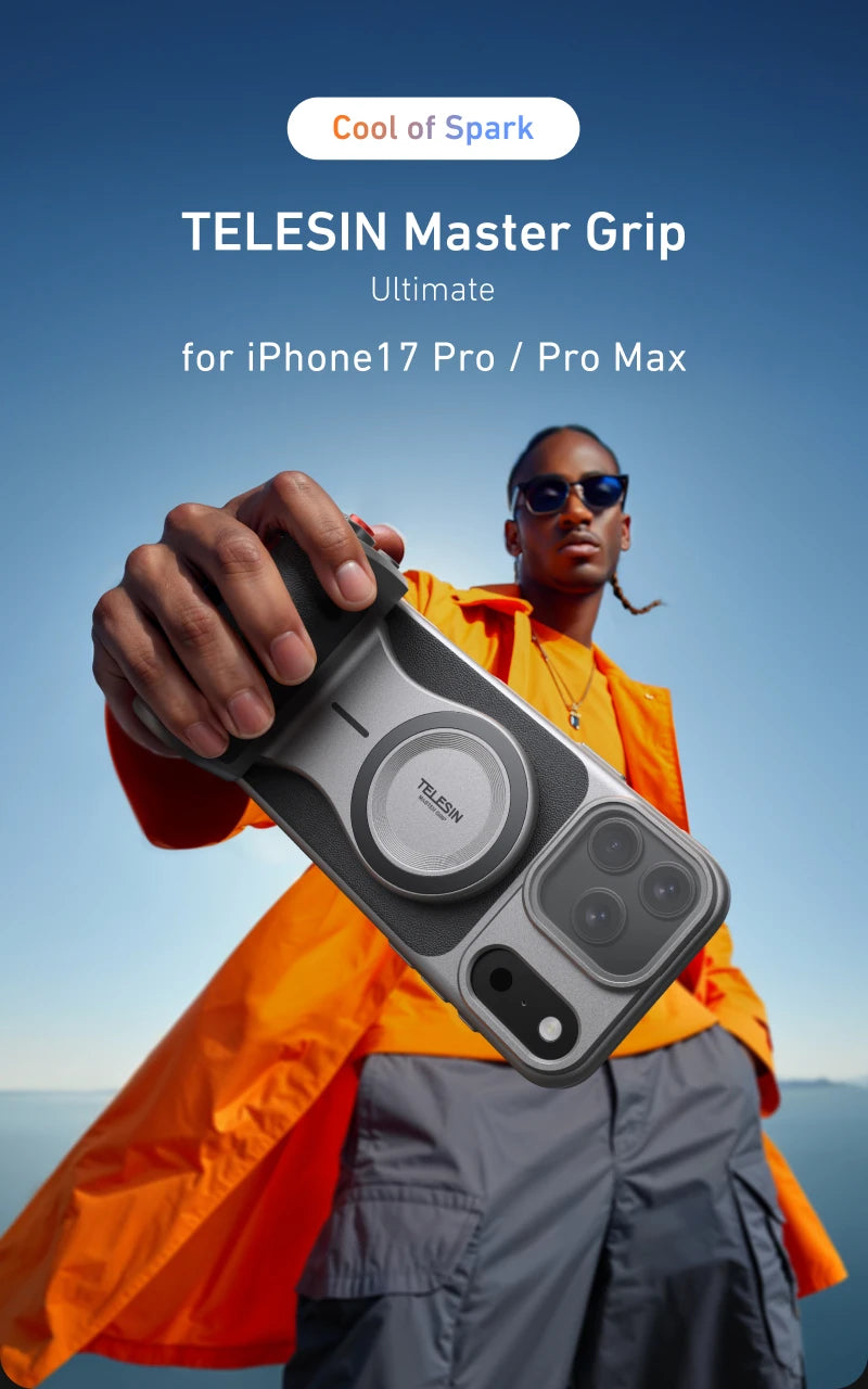 Master Grip for iPhone 17 Pro / Pro Max | Magnetic Camera Handle with 3200mAh Battery