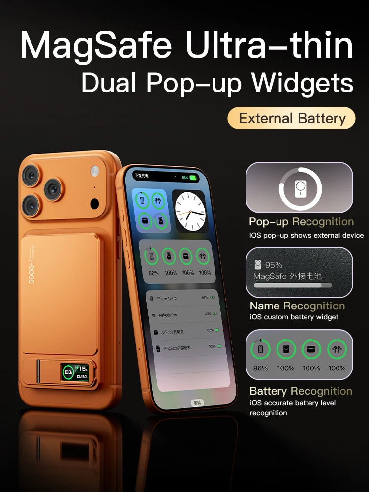 3-in-1 Wireless Power Bank 20W – MagSafe-Style Magnetic Charger with Smart Display & Stand