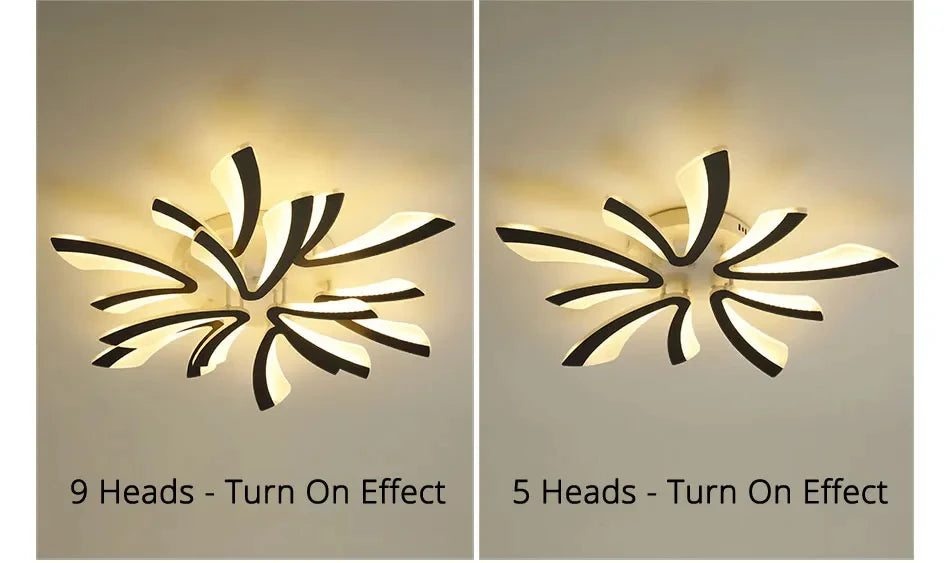 JAYGIY LIGHT Butterfly LED Ceiling Light | Dimmable Remote Control, Modern White
