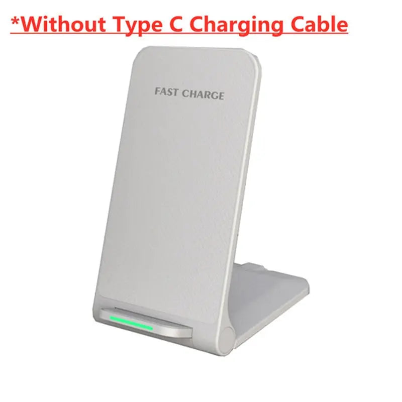 VIKEFON Fast Wireless Charger Stand 30W with Dual-Coil & Foldable Design