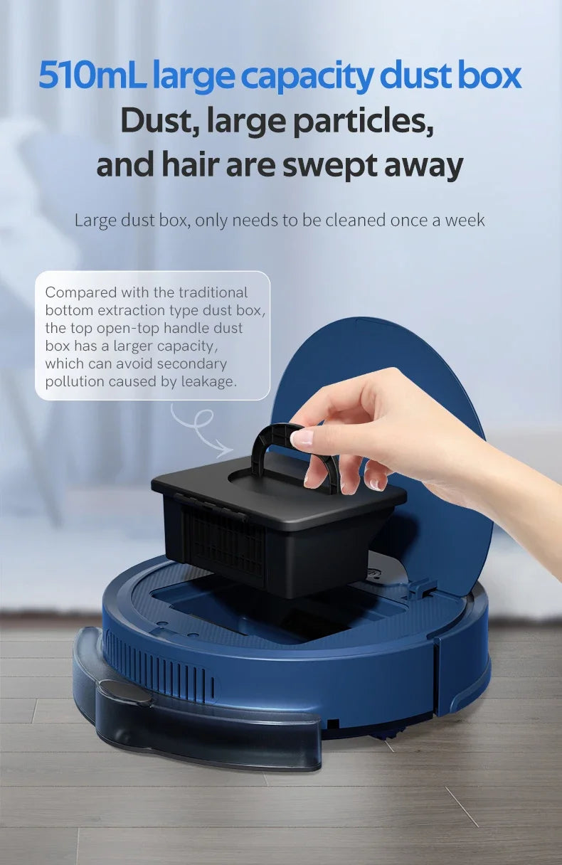 OBOW AI Smart Robot Vacuum & Mop – 2000Pa Suction, App Control, 80-Min Runtime