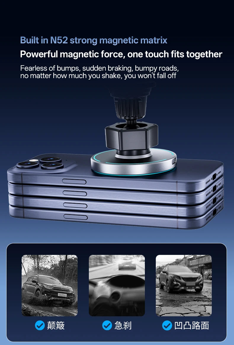 Universal Wireless Charging Car Phone Holder – Vent Mount, 360° Rotatable