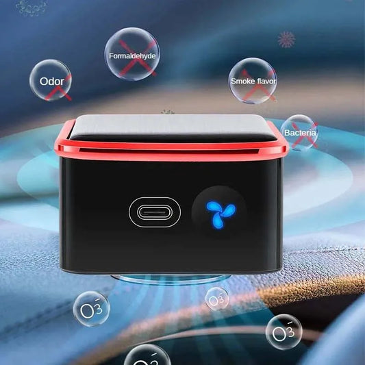 Solar Car Air Purifier with Negative Ions – Sterilizing Deodorizer & Oxygen Bar for Clean, Fresh Driving