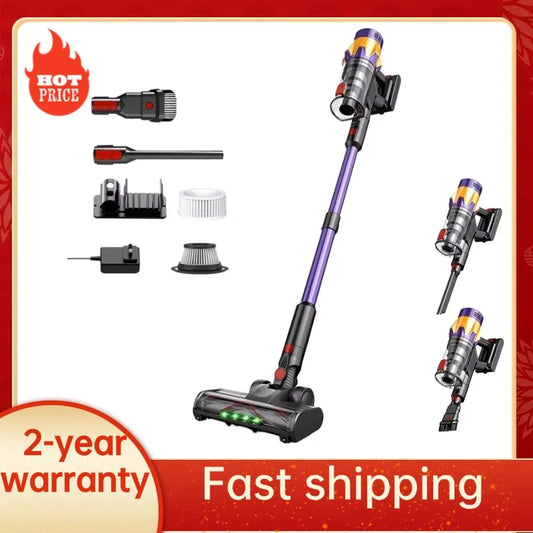 MPQU 550W Cordless Stick Vacuum Cleaner – 40-Min Runtime, HEPA Filter, Turbo Brush