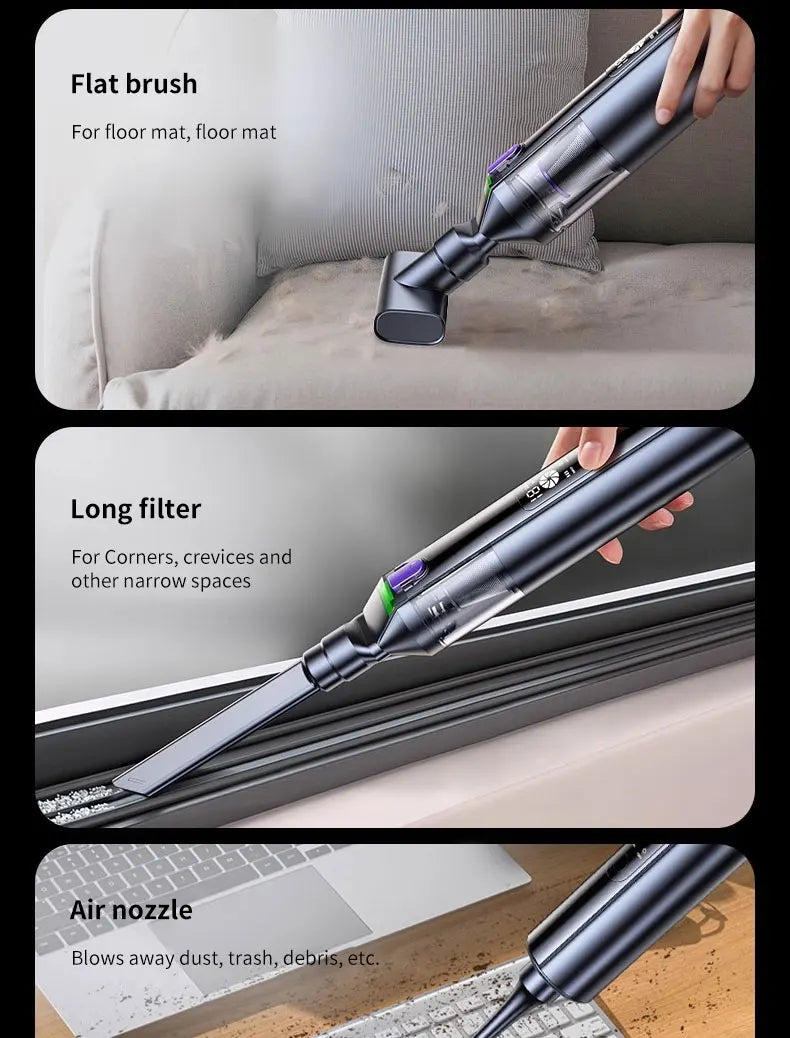 cafele CX06 4-in-1 Cordless Car Vacuum Cleaner – 18000Pa Brushless, Air Pump & Wind Blower