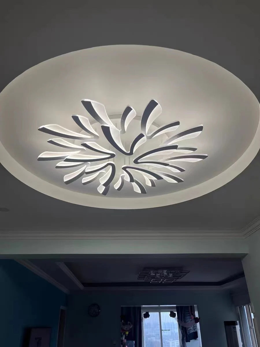 JAYGIY LIGHT Butterfly LED Ceiling Light | Dimmable Remote Control, Modern White