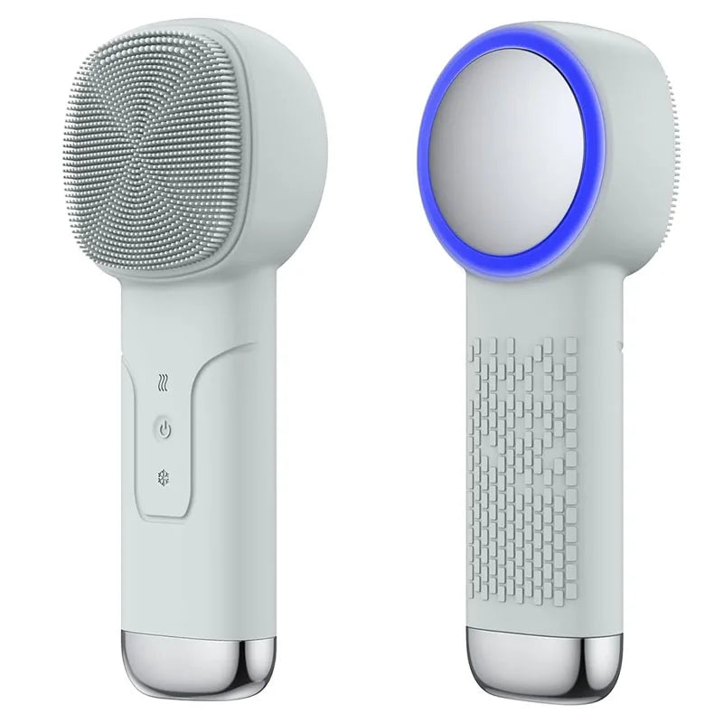 Alwafore Rechargeable Silicone Facial Cleansing Brush with Hot & Cold Compress – IPX6 Waterproof Deep Clean Tool