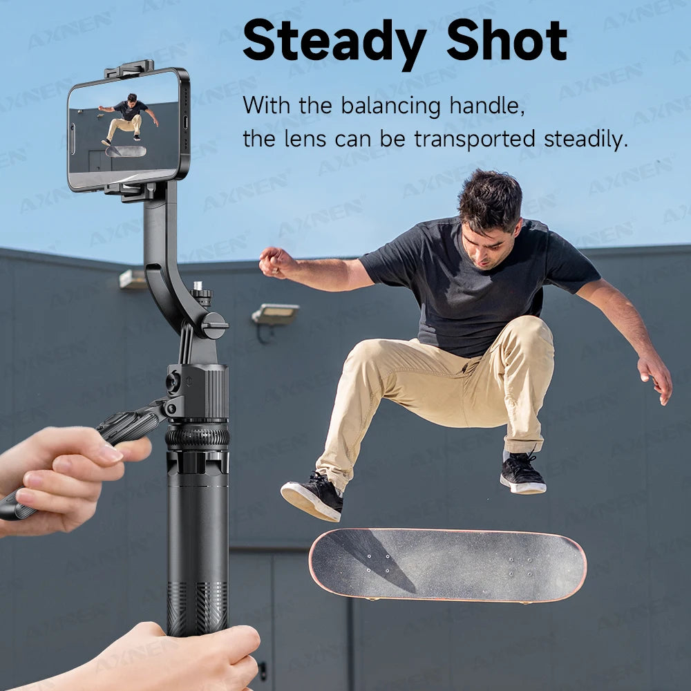AI Face Tracking Selfie Stick Tripod – 1.63m Smart Quadrapod