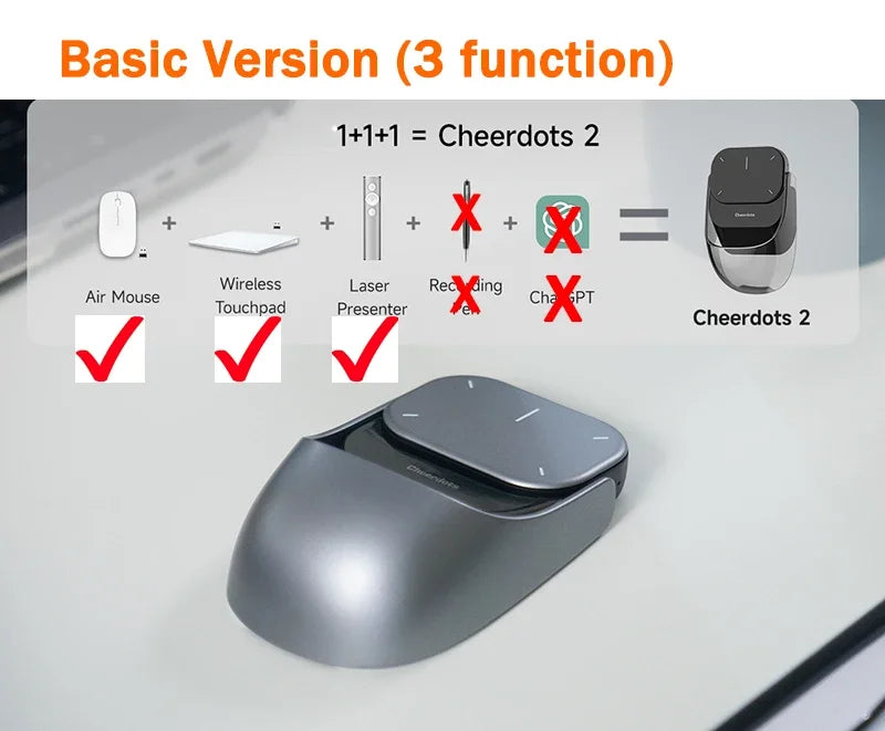 Ostar Yeah Cheerdots 2 AI Air Mouse – Bluetooth Wireless Presentation Remote with AI Recording & ChatGPT