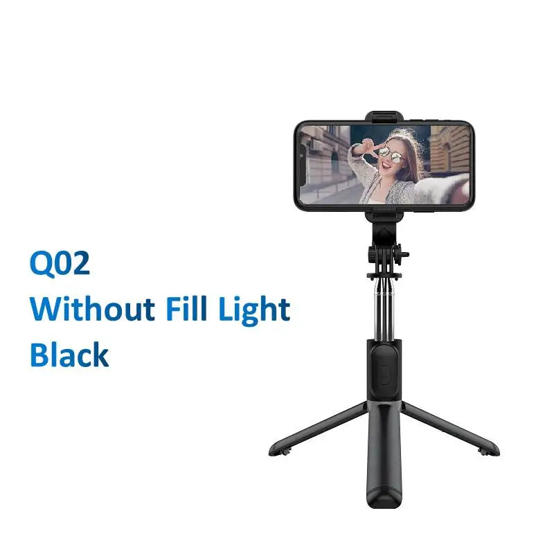 Stainless Steel Bluetooth Selfie Stick Tripod for Smartphones (Q02s)