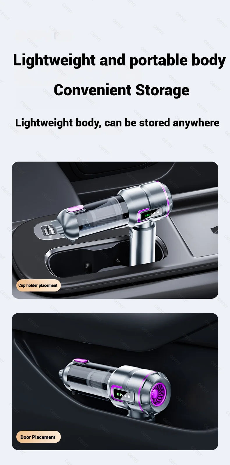 CENRR Pro Max Portable Car Vacuum Cleaner – High-Power Cordless Vehicle & Home Cleaner