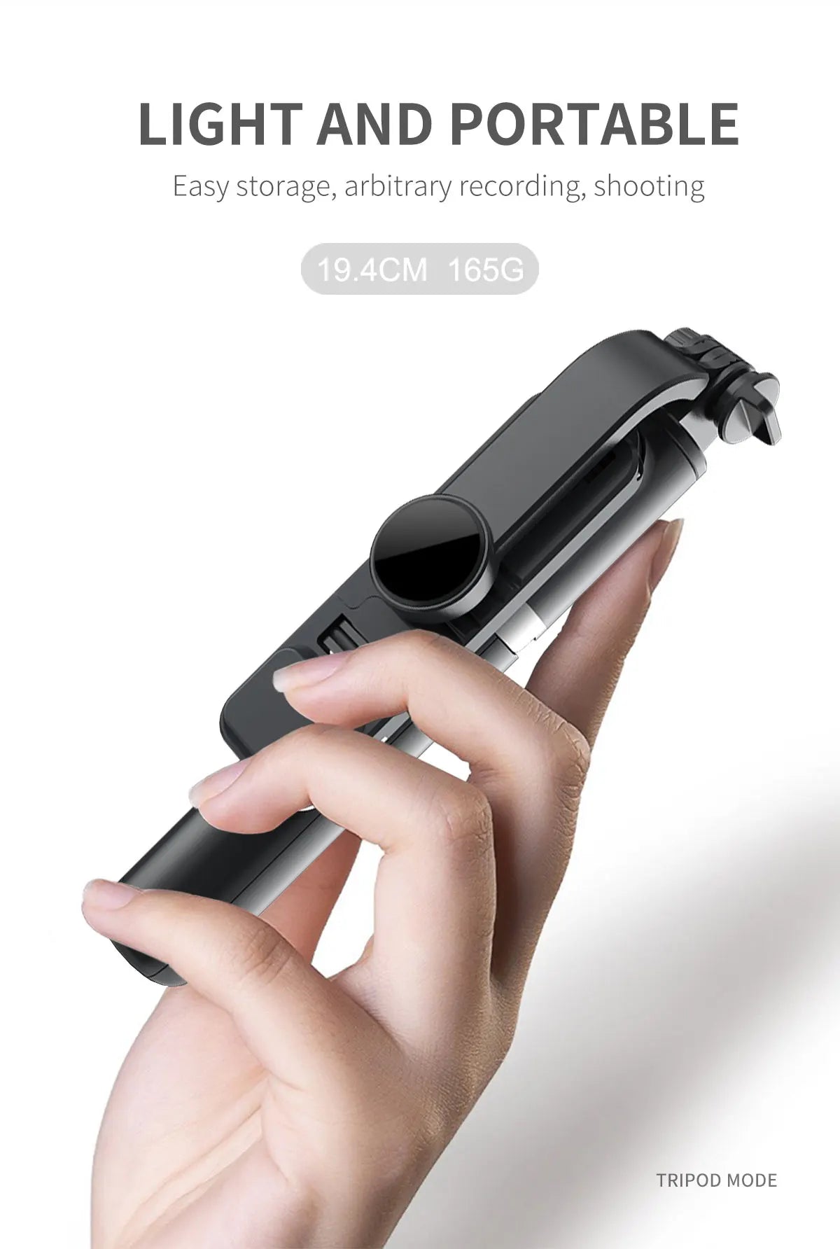 Stainless Steel Bluetooth Selfie Stick Tripod for Smartphones (Q02s)