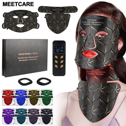 8-Color LED Face & Neck Mask – Rechargeable Light Therapy Skincare Beauty Device