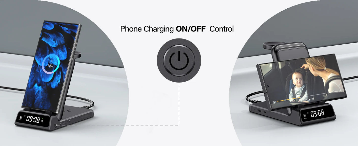 15W Wireless Charging Stand for Samsung Phone, Watch & Earbuds
