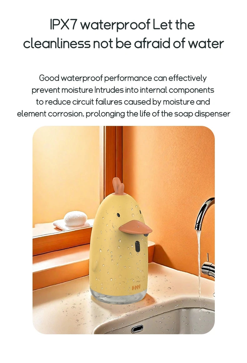 Touchless Automatic Foam Soap Dispenser 300ml – Infrared Sensor, USB-C Rechargeable, IPX7 Waterproof
