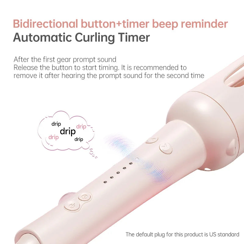 Automatic Rotating Hair Curler – 32mm Ceramic Wave Curling Iron with Interchangeable Barrels