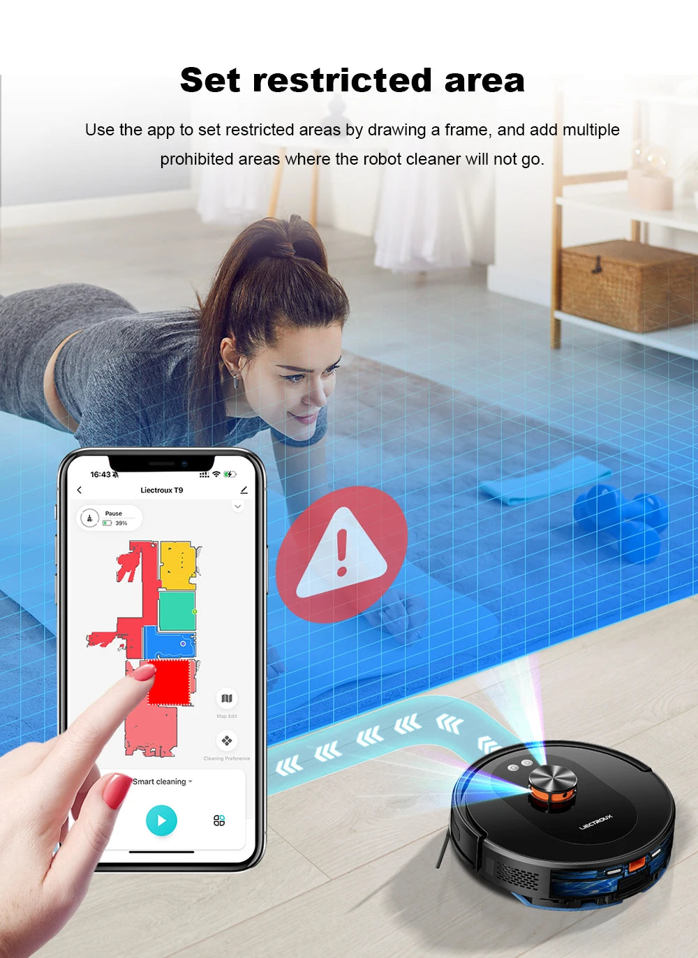 Liectroux T9 Robot Vacuum & Mop – 6500Pa LiDAR Mapping, Self-Empty Station, Dual-Band WiFi