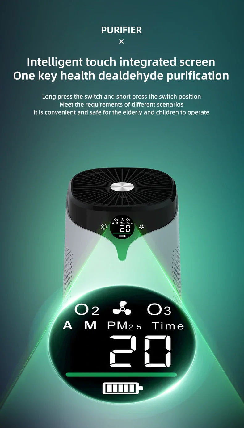 Mini Air Purifier for Bedroom & Office – K10 Ionizer, Formaldehyde Removal, Low Noise