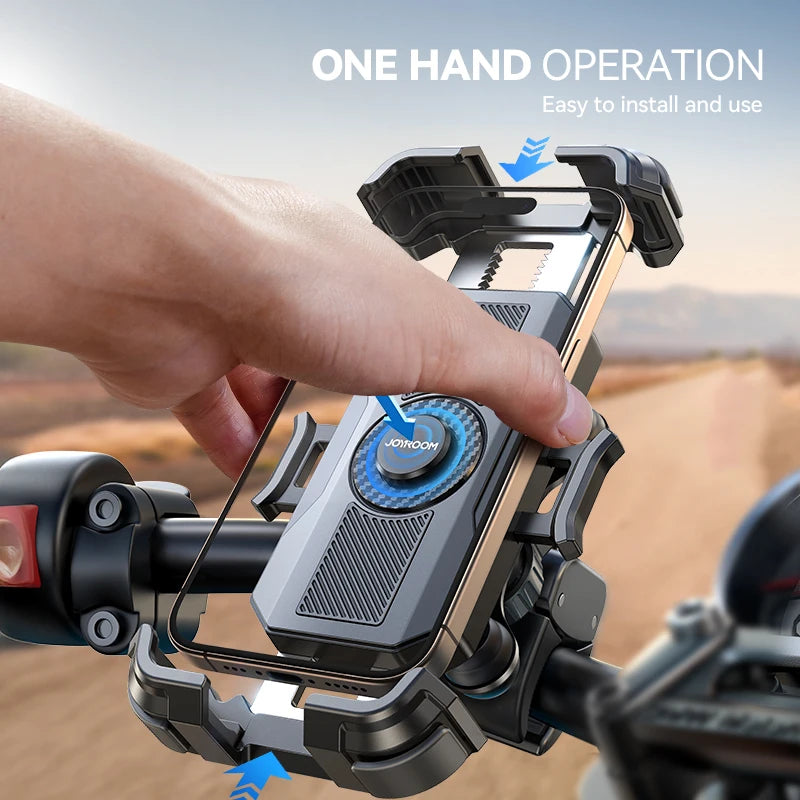Anti-Vibration Motorcycle Phone Holder – 360° Handlebar Mount