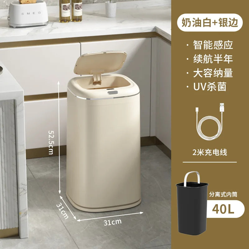 Large Smart Sensor Trash Can 20L / 35L / 40L – Touchless Automatic Garbage Bin for Kitchen