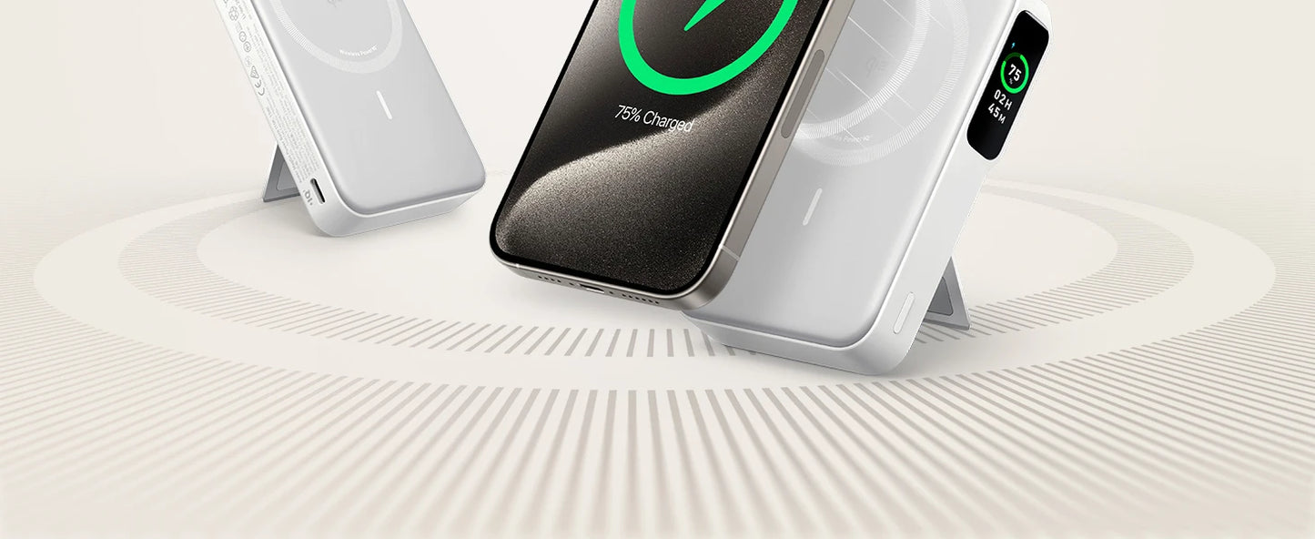 Portable Wireless Power Bank 30W – Two-Way Fast Charge with LED Screen