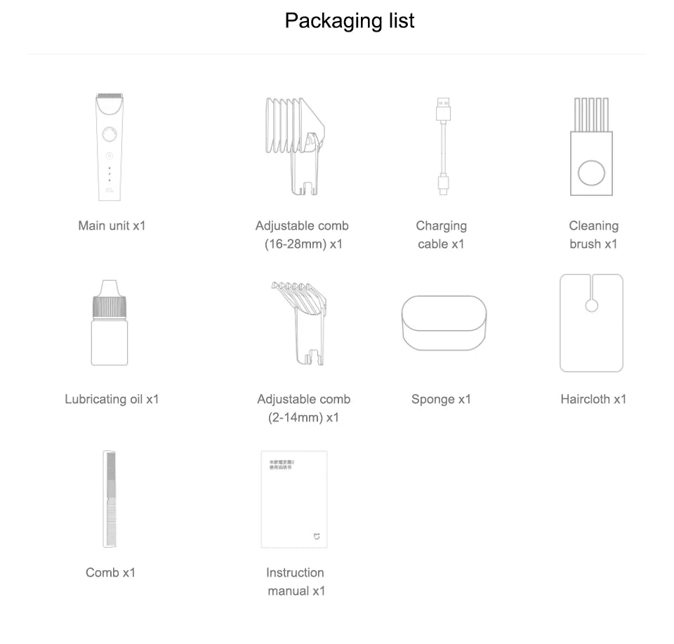 Xiaomi Hair Clipper 2 – USB-C Fast Charging, 19 Length Settings, Digital Display