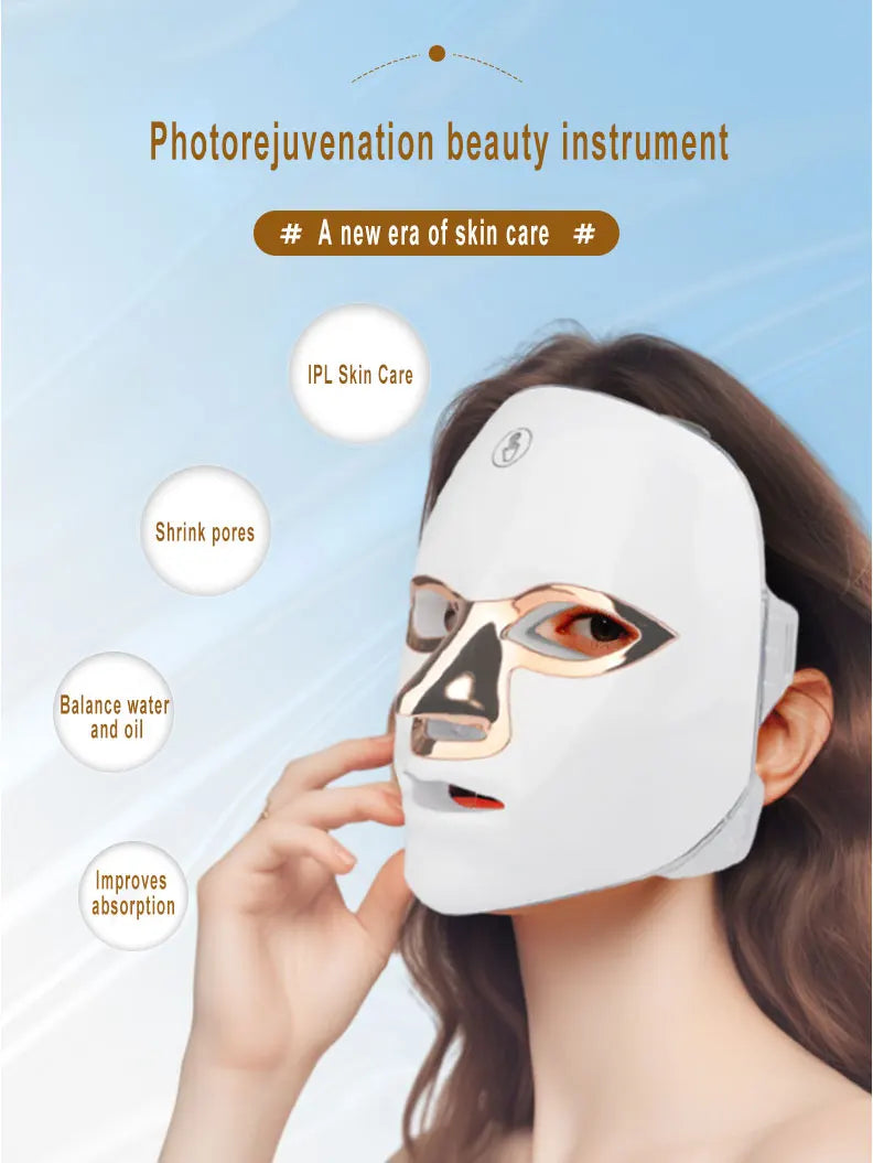 SOSCHI Home Use LED Beauty Mask – 7-Color Skin Rejuvenation & Brightening