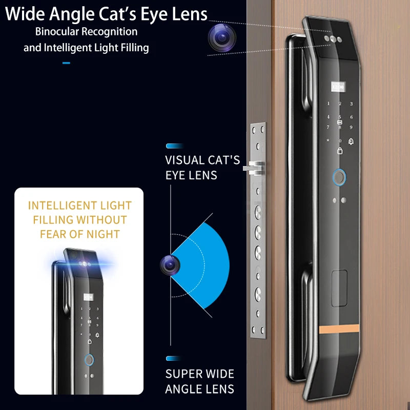 XSDTS D14-XF WiFi Smart Door Lock with Fingerprint & Built-In Doorbell – Tuya App Control