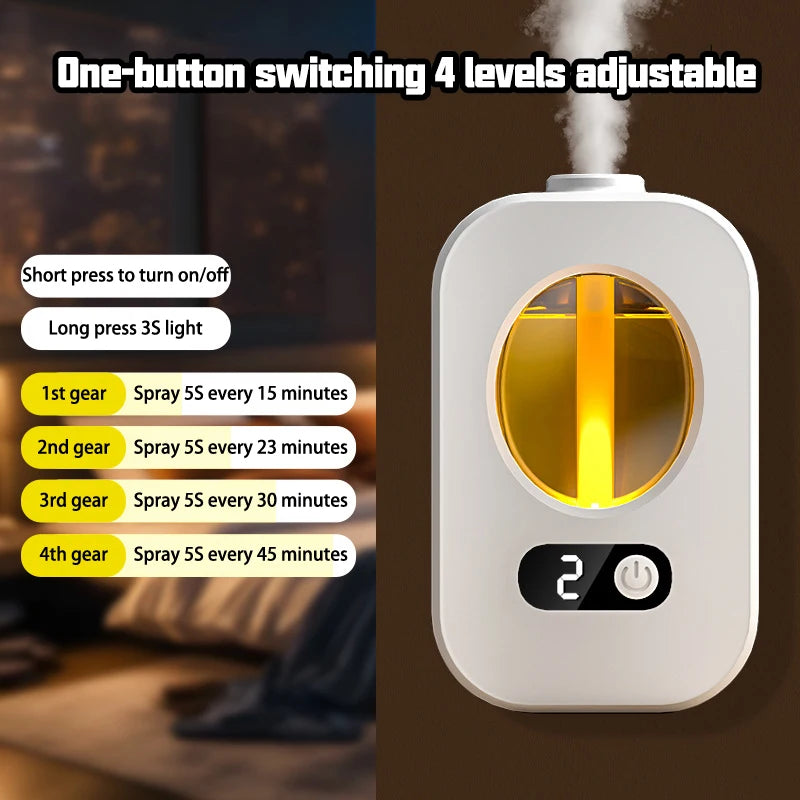 ZAOXI Smart Aromatherapy Diffuser – USB-C Rechargeable, Nano Atomization, Wall or Desk Mount
