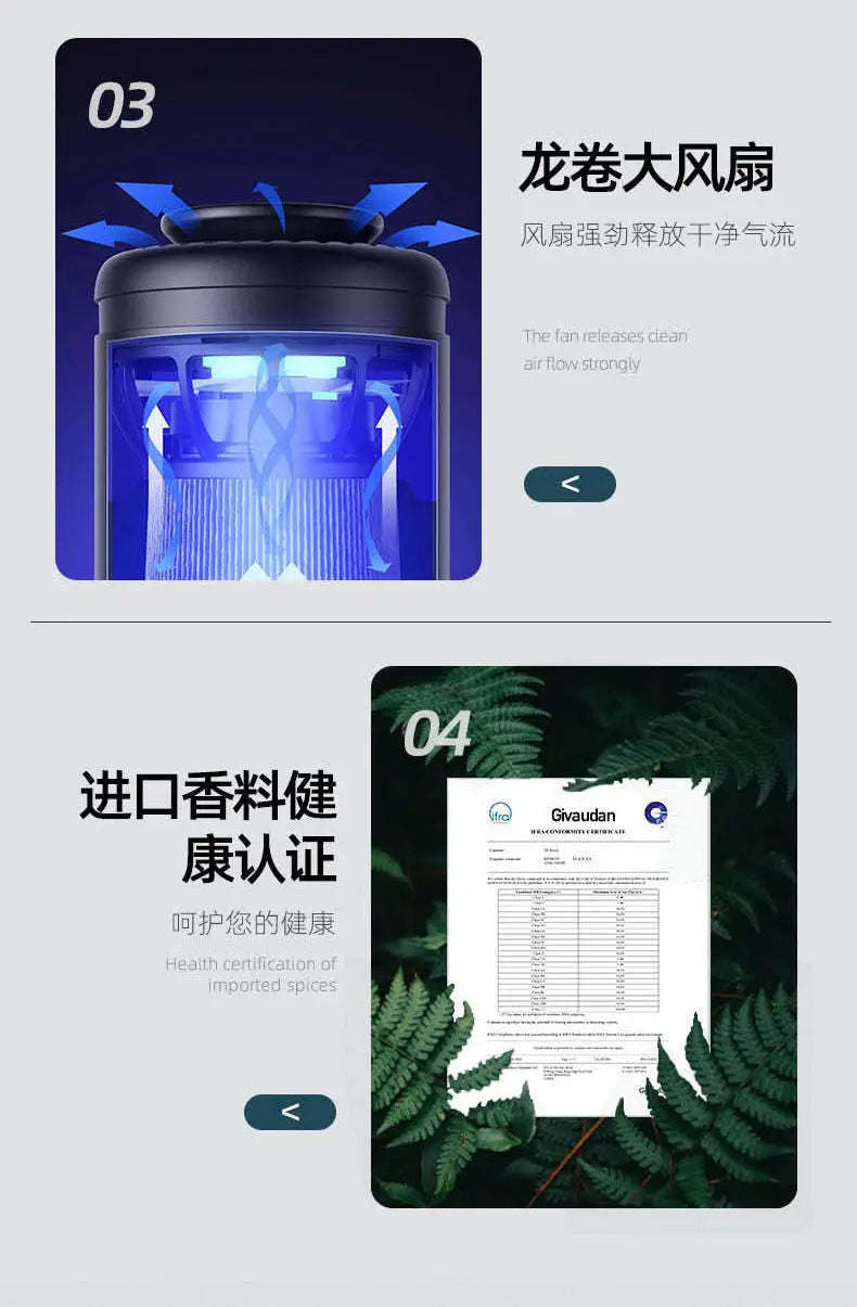Compact Air Purifier with Replaceable Filter & Aromatherapy – Fresh Air Deodorizer for Car & Small Spaces
