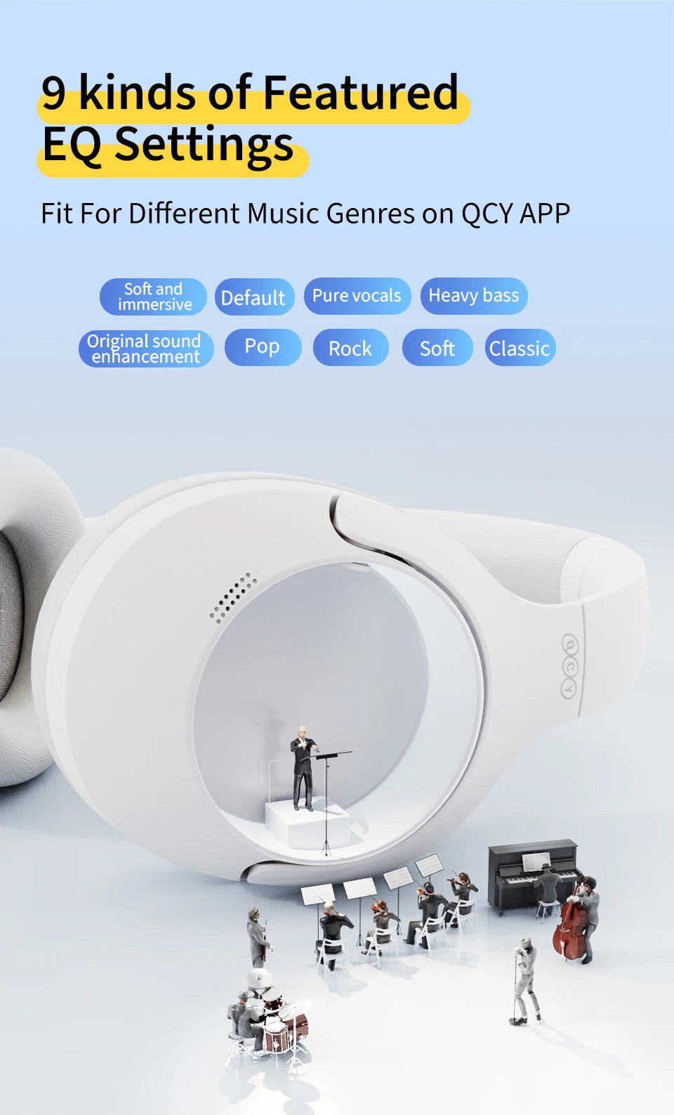 H3 Lite ANC Wireless Headphones – 60H Battery, Bluetooth 5.3, Dual-Device