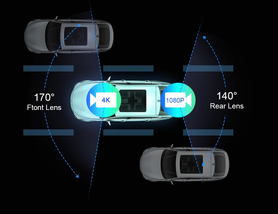 Srnubi 11.26" Portable 4K Car Dash Camera Dual Lens with IPS Touchscreen, Parking Monitor & ADAS