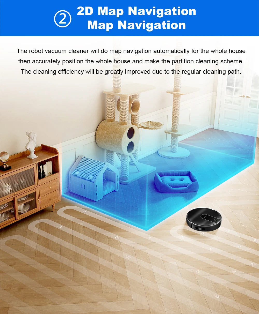 Liectroux N7S-U Smart Robot Vacuum Cleaner – Wet & Dry Mop, HEPA Filter, Alexa Ready