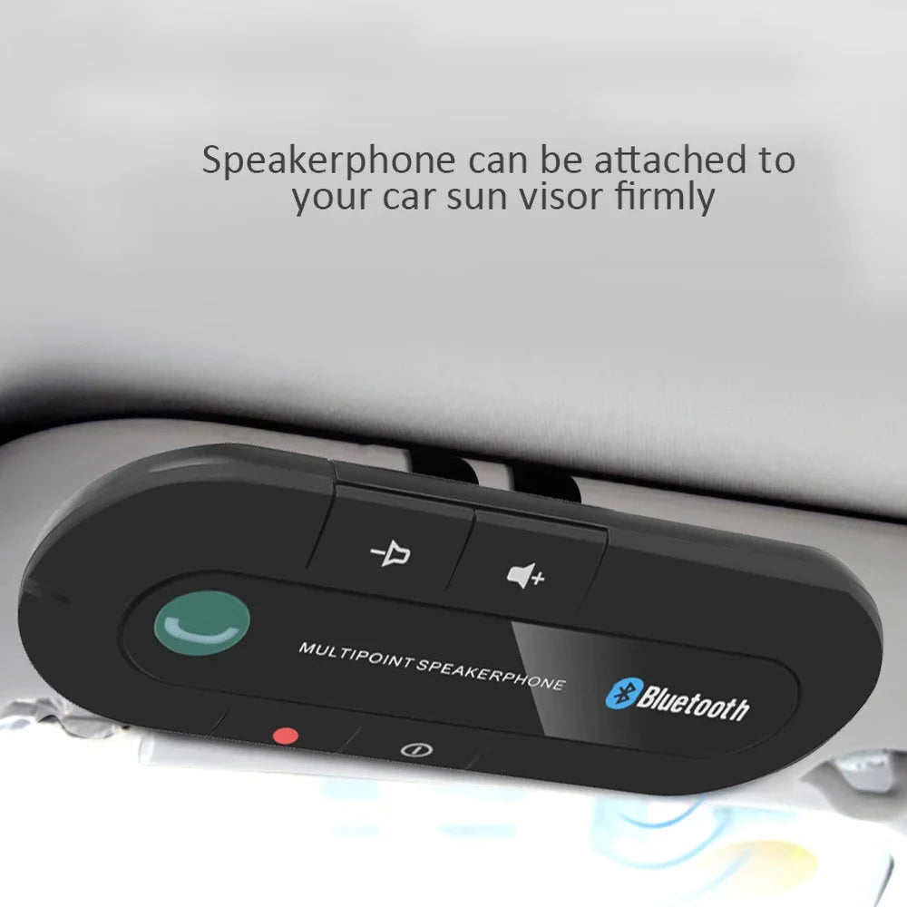 Car Sun Visor Bluetooth Speakerphone – Handsfree Calling Wireless Audio Receiver for Phone & Auto