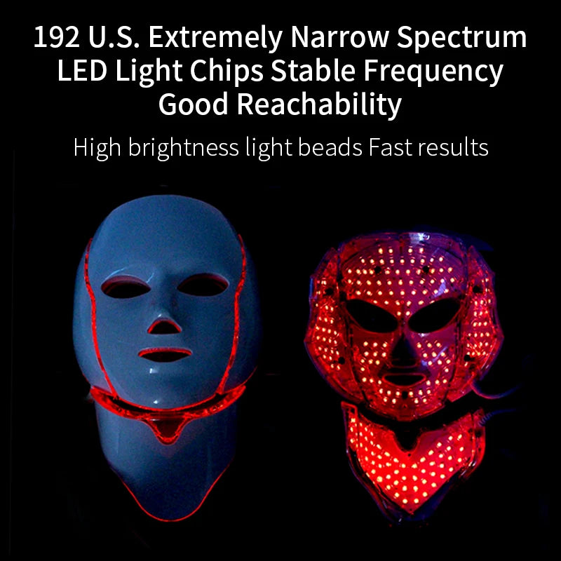 Pyeeyan 7-Color LED Face & Neck Mask – USB Powered Full-Spectrum Skincare Beauty Device