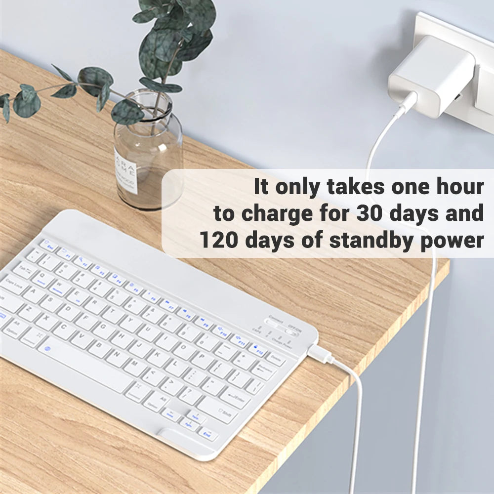 Bluetooth Keyboard with Wireless Mouse – Rechargeable, Home Office Ready