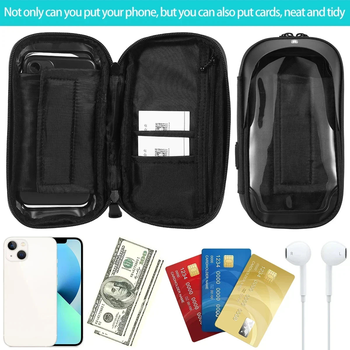 Handlebar Phone Holder Bag – Touch Screen Bike & Motorcycle Mount