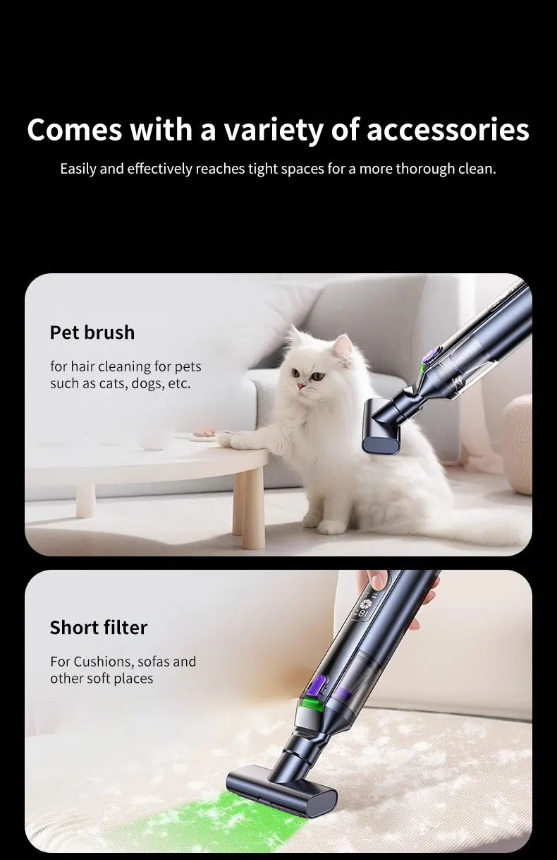 cafele CX06 4-in-1 Cordless Car Vacuum Cleaner – 18000Pa Brushless, Air Pump & Wind Blower
