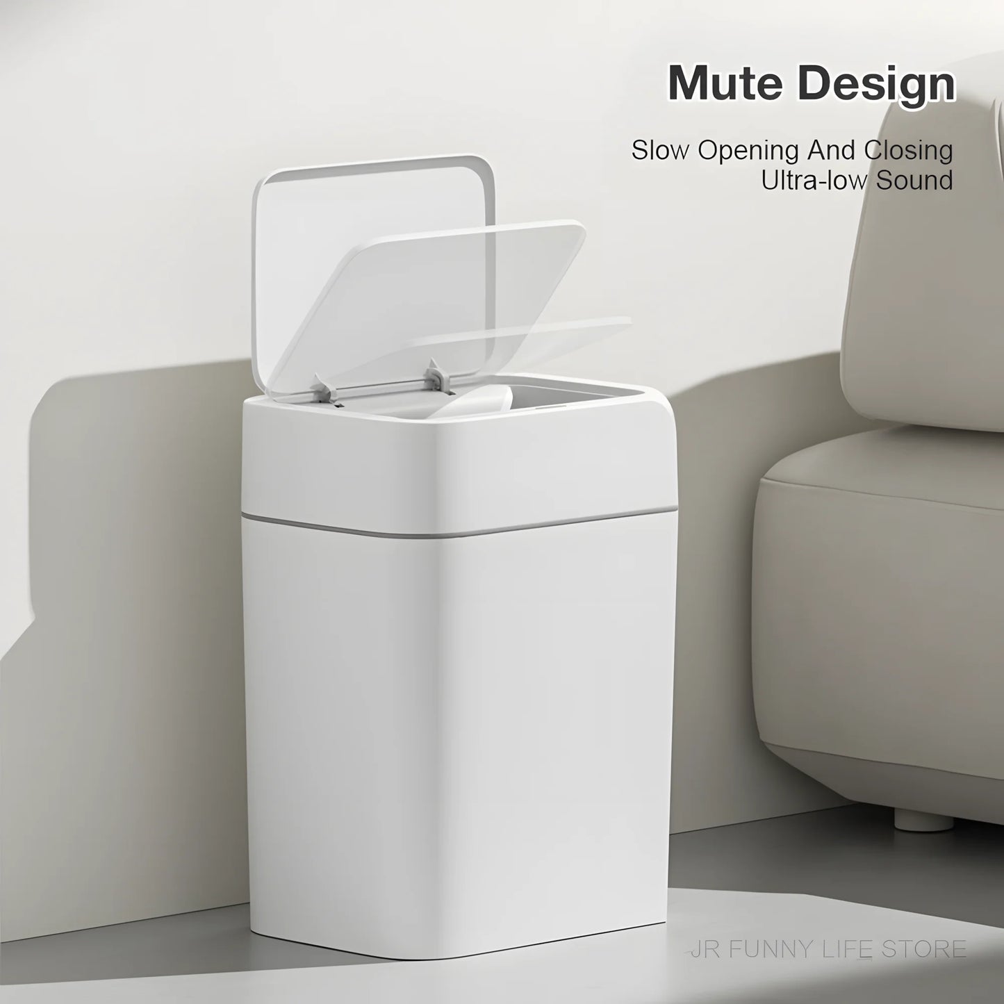 Smart Sensor Trash Can – Dual Induction Wave & Knee Open Bin (12L / 16L)