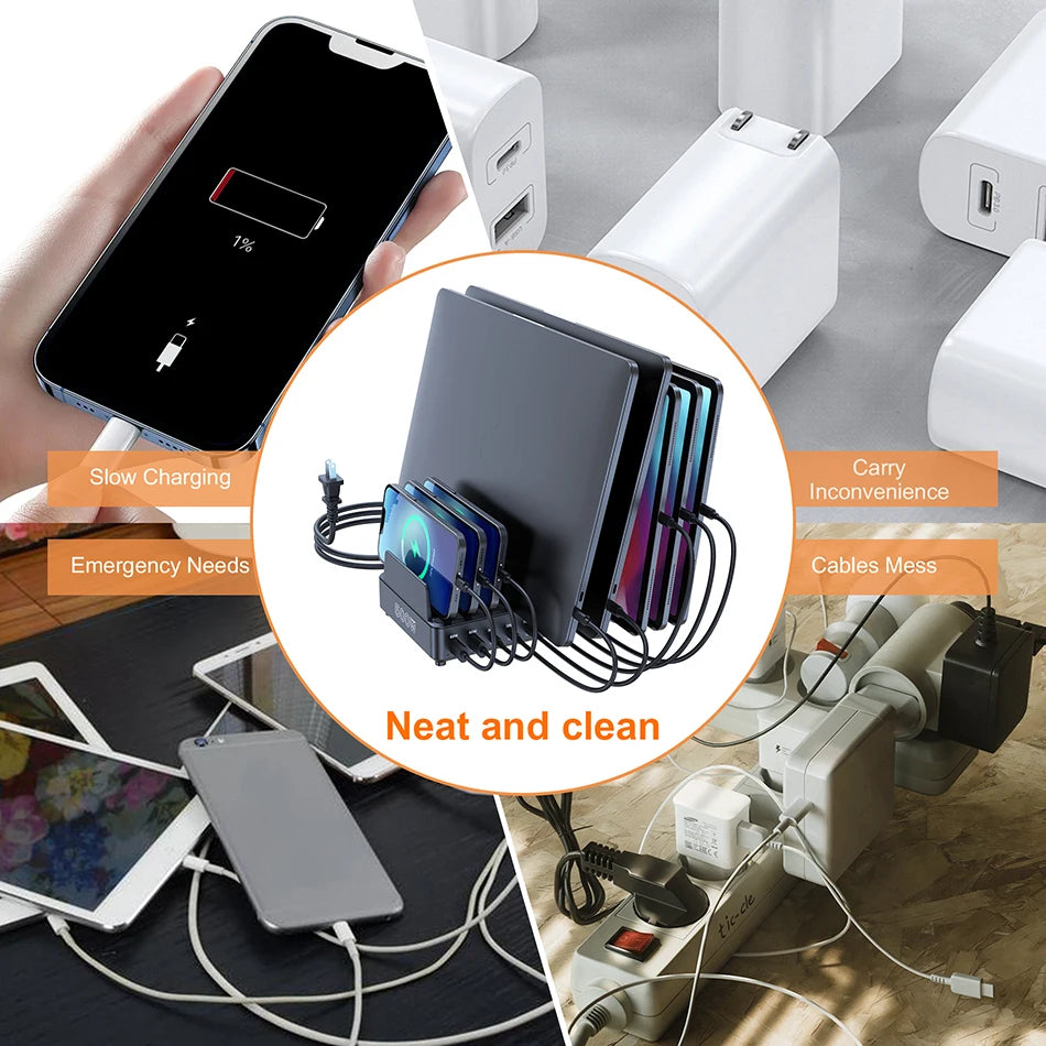 500W GaN Desktop Charging Station – 7 USB-C + 4 USB-A PD Fast Charger for Phones & Laptops